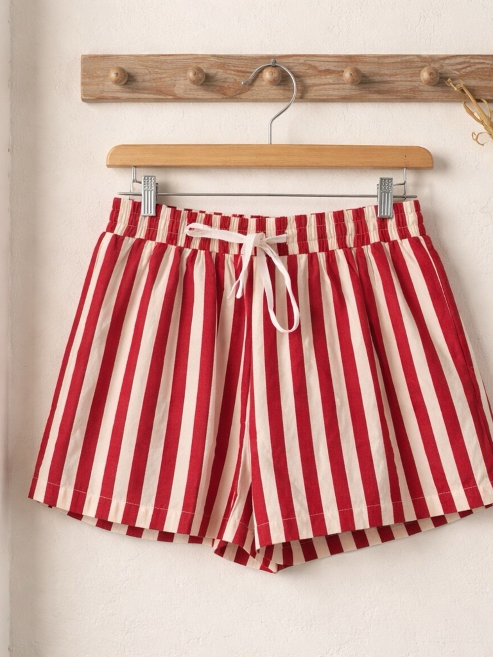 ANNIEWEAR Striped Drawstring Shorts